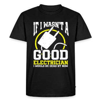 Electrician - Men's Premium Organic T-Shirt - black - Front - Nico (187cm)
