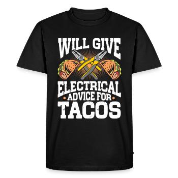 Electrician - Men's Premium Organic T-Shirt - black - Front - Nico (187cm)