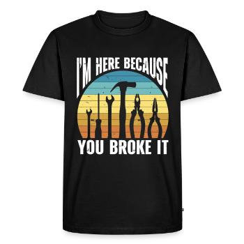Electrician - Men's Premium Organic T-Shirt - black - Front - Nico (187cm)