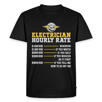 Electrician - Men's Premium Organic T-Shirt - black - Front - Nico (187cm)