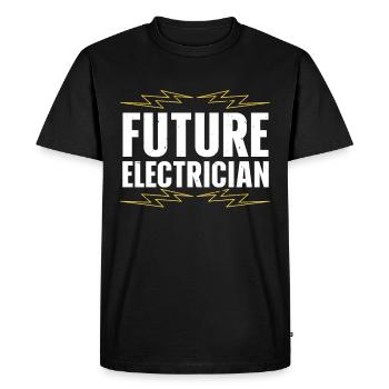 Electrician - Men's Premium Organic T-Shirt - black - Front - Nico (187cm)