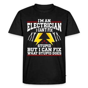 Electrician - Men's Premium Organic T-Shirt - black - Front - Nico (187cm)