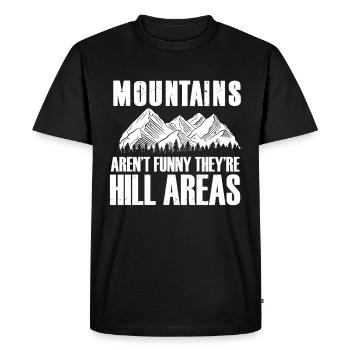 Les montagnes ne sont pas drôles, ce sont des collines, des randonnées - T-shirt Premium bio Homme - noir - Devant - Nico (187cm)