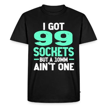 Mécanicien J’ai 99 douilles mais un 10mm n’en est pas un - T-shirt Premium bio Homme - noir - Devant - Nico (187cm)