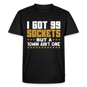 Mécanicien J’ai 99 douilles mais un 10mm n’en est pas un - T-shirt Premium bio Homme - noir - Devant - Nico (187cm)