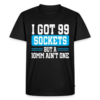 Mécanicien J’ai 99 douilles mais un 10mm n’en est pas un - T-shirt Premium bio Homme - noir - Devant - Nico (187cm)