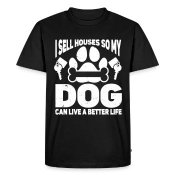 Je vends des maisons pour que mon chien puisse vivre une vie meilleure - T-shirt Premium bio Homme - noir - Devant - Nico (187cm)