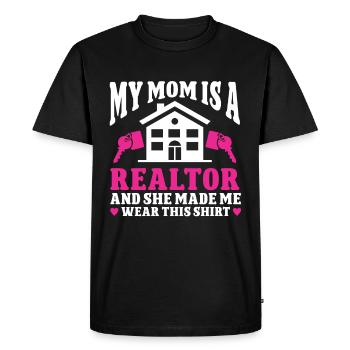 Agent immobilier Agent immobilier - T-shirt Premium bio Homme - noir - Devant - Nico (187cm)