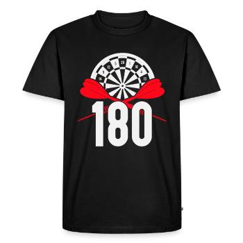 Joueur de fléchettes Steeldart Funny Dart 180 fléchettes - T-shirt Premium bio Homme - noir - Devant - Nico (187cm)