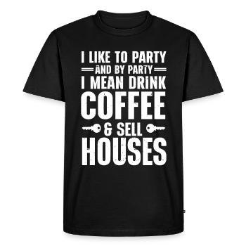 Agent immobilier Agent immobilier - T-shirt Premium bio Homme - noir - Devant - Nico (187cm)