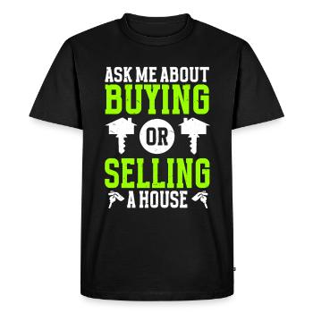 Agent immobilier Agent immobilier - T-shirt Premium bio Homme - noir - Devant - Nico (187cm)