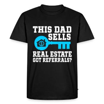 Agent immobilier Agent immobilier - T-shirt Premium bio Homme - noir - Devant - Nico (187cm)