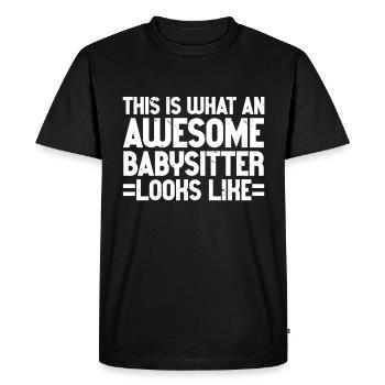 Baby-sitter Babysitting - T-shirt Premium bio Homme - noir - Devant - Nico (187cm)