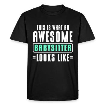 Baby-sitter Babysitting - T-shirt Premium bio Homme - noir - Devant - Nico (187cm)