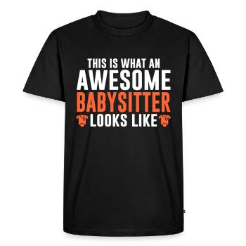 Baby-sitter Babysitting - T-shirt Premium bio Homme - noir - Devant - Nico (187cm)