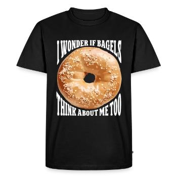 Bagel Lover Art Bagels - Men's Premium Organic T-Shirt - black - Front - Nico (187cm)