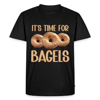 Bagel Lover Art Bagels - Men's Premium Organic T-Shirt - black - Front - Nico (187cm)