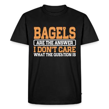 Bagel Lover Art Bagels - Men's Premium Organic T-Shirt - black - Front - Nico (187cm)