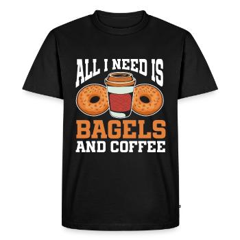Bagel Lover Art Bagels - Men's Premium Organic T-Shirt - black - Front - Nico (187cm)