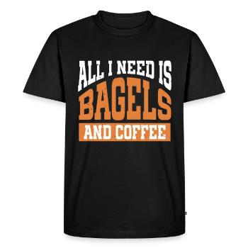 Bagel Lover Art Bagels - Men's Premium Organic T-Shirt - black - Front - Nico (187cm)