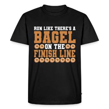 Bagel Lover Art Bagels - Men's Premium Organic T-Shirt - black - Front - Nico (187cm)