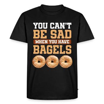 Bagel Lover Art Bagels - Men's Premium Organic T-Shirt - black - Front - Nico (187cm)