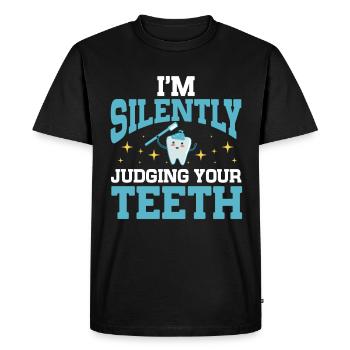 Dentiste - T-shirt Premium bio Homme - noir - Devant - Nico (187cm)