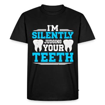 Dentiste - T-shirt Premium bio Homme - noir - Devant - Nico (187cm)