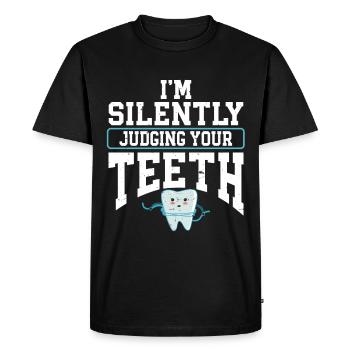 Dentiste - T-shirt Premium bio Homme - noir - Devant - Nico (187cm)
