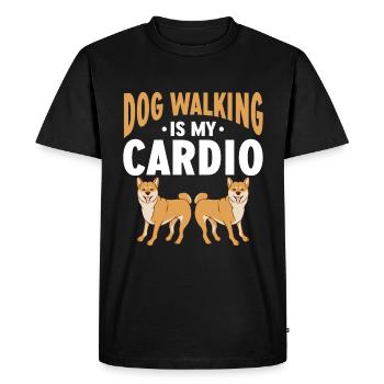 Dog Walker Gardien d’animaux professionnel Promenade de chien - T-shirt Premium bio Homme - noir - Devant - Nico (187cm)