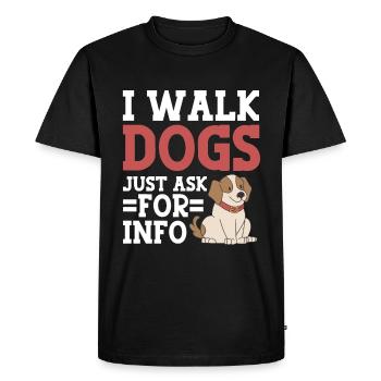 Dog Walker Gardien d’animaux professionnel Promenade de chien - T-shirt Premium bio Homme - noir - Devant - Nico (187cm)