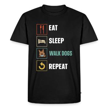 Dog Walker Gardien d’animaux professionnel Promenade de chien - T-shirt Premium bio Homme - noir - Devant - Nico (187cm)