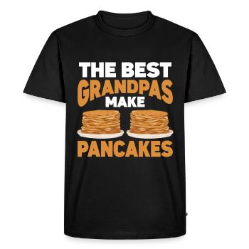 Crêpes Petit-déjeuner Gourmand - T-shirt Premium bio Homme - noir - Devant - Nico (187cm)