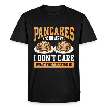 Crêpes Petit-déjeuner Gourmand - T-shirt Premium bio Homme - noir - Devant - Nico (187cm)