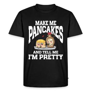 Crêpes Petit-déjeuner Gourmand - T-shirt Premium bio Homme - noir - Devant - Nico (187cm)