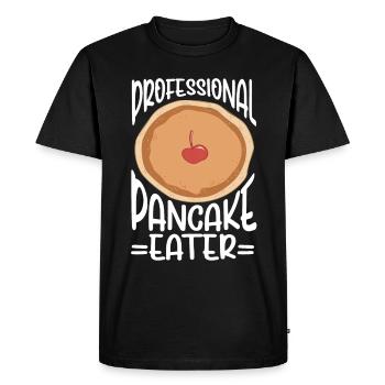Crêpes Petit-déjeuner Gourmand - T-shirt Premium bio Homme - noir - Devant - Nico (187cm)