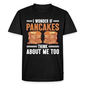 Crêpes Petit-déjeuner Gourmand - T-shirt Premium bio Homme - noir - Devant - Nico (187cm)