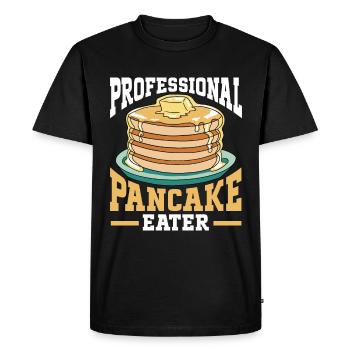Crêpes Petit-déjeuner Gourmand - T-shirt Premium bio Homme - noir - Devant - Nico (187cm)