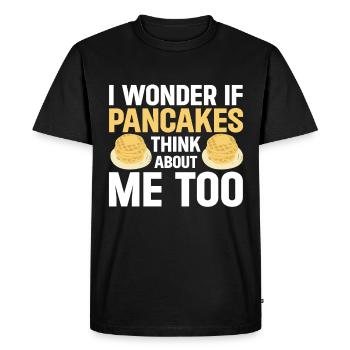 Crêpes Petit-déjeuner Gourmand - T-shirt Premium bio Homme - noir - Devant - Nico (187cm)