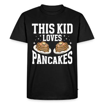 Crêpes Petit-déjeuner Gourmand - T-shirt Premium bio Homme - noir - Devant - Nico (187cm)