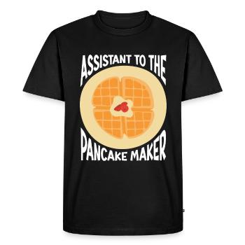 Crêpes Petit-déjeuner Gourmand - T-shirt Premium bio Homme - noir - Devant - Nico (187cm)