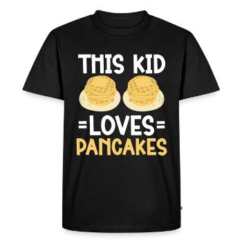 Crêpes Petit-déjeuner Gourmand - T-shirt Premium bio Homme - noir - Devant - Nico (187cm)