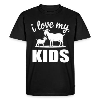 Chèvre J’aime mes enfants Chèvres drôles - T-shirt Premium bio Homme - noir - Devant - Nico (187cm)