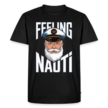 Cadeaux Feeling Nauti Seafarer - T-shirt Premium bio Homme - noir - Devant - Nico (187cm)
