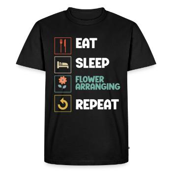 Fleuriste Fleur Florale Fleuristerie - T-shirt Premium bio Homme - noir - Devant - Nico (187cm)