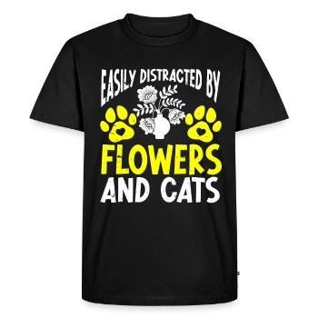 Fleuriste Fleur Florale Fleuristerie - T-shirt Premium bio Homme - noir - Devant - Nico (187cm)