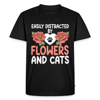 Fleuriste Fleur Florale Fleuristerie - T-shirt Premium bio Homme - noir - Devant - Nico (187cm)
