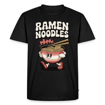 Nouilles Ramen - Idée cadeau Cuisine Asiatique - T-shirt Premium bio Homme - noir - Devant - Nico (187cm)