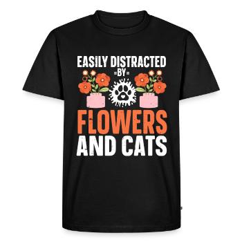 Fleuriste Fleur Florale Fleuristerie - T-shirt Premium bio Homme - noir - Devant - Nico (187cm)