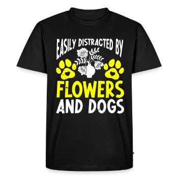 Fleuriste Fleur Florale Fleuristerie - T-shirt Premium bio Homme - noir - Devant - Nico (187cm)